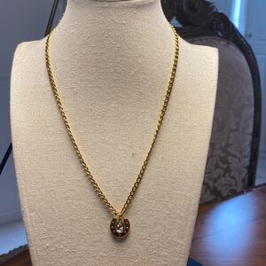 Stamped S  Steel Elegant Gold Necklace with Pendant